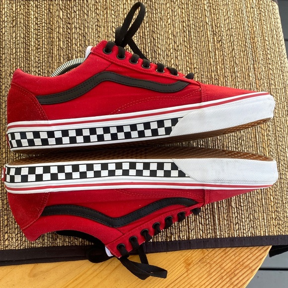 Vans Red Checkerboard side souls Sneakers Men’s 12 Off The Wall Classic - Picture 1 of 10